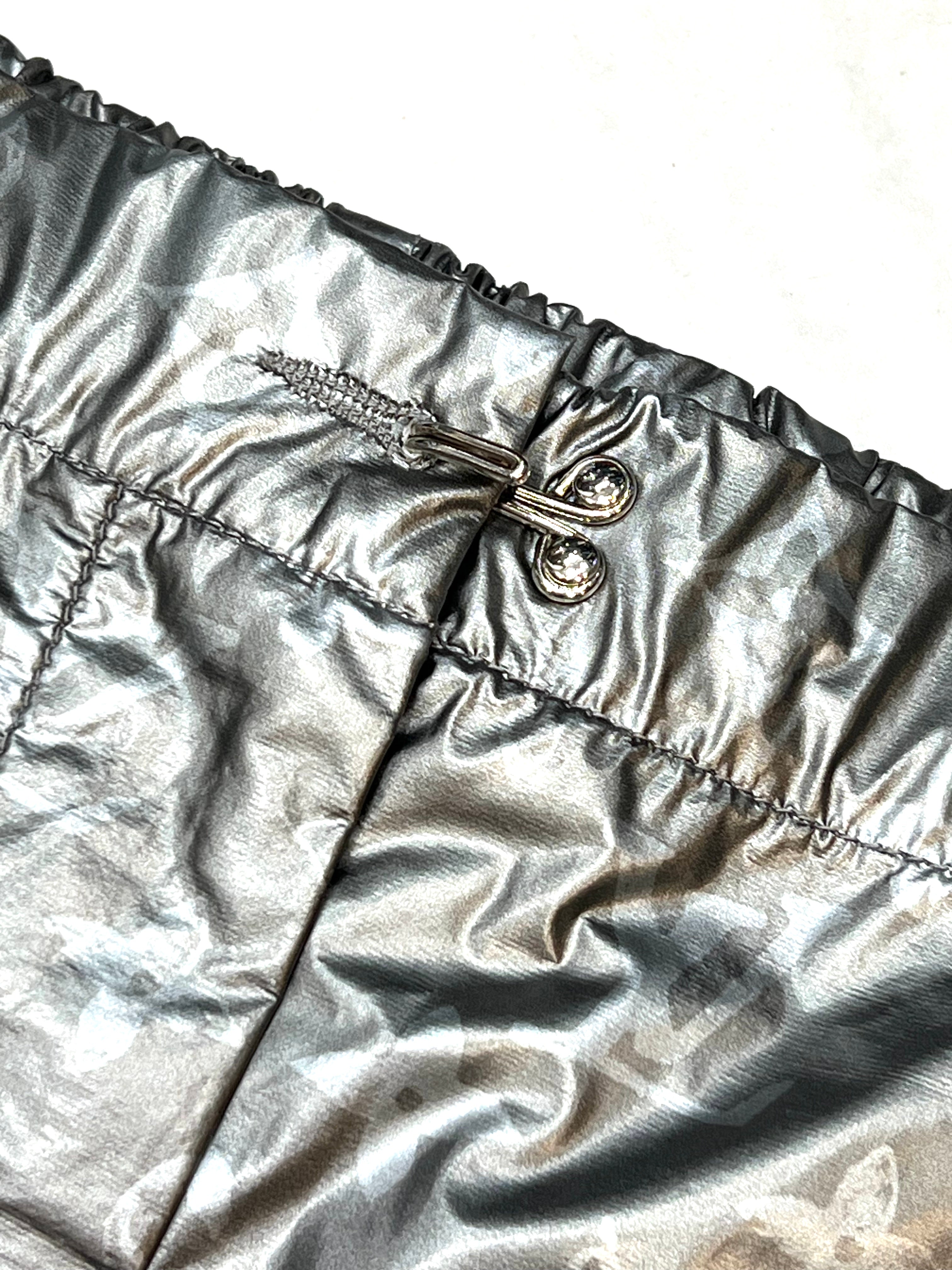 LOUIS VUITTON METALLIC SILVER MONOGRAM TRACK PANTS