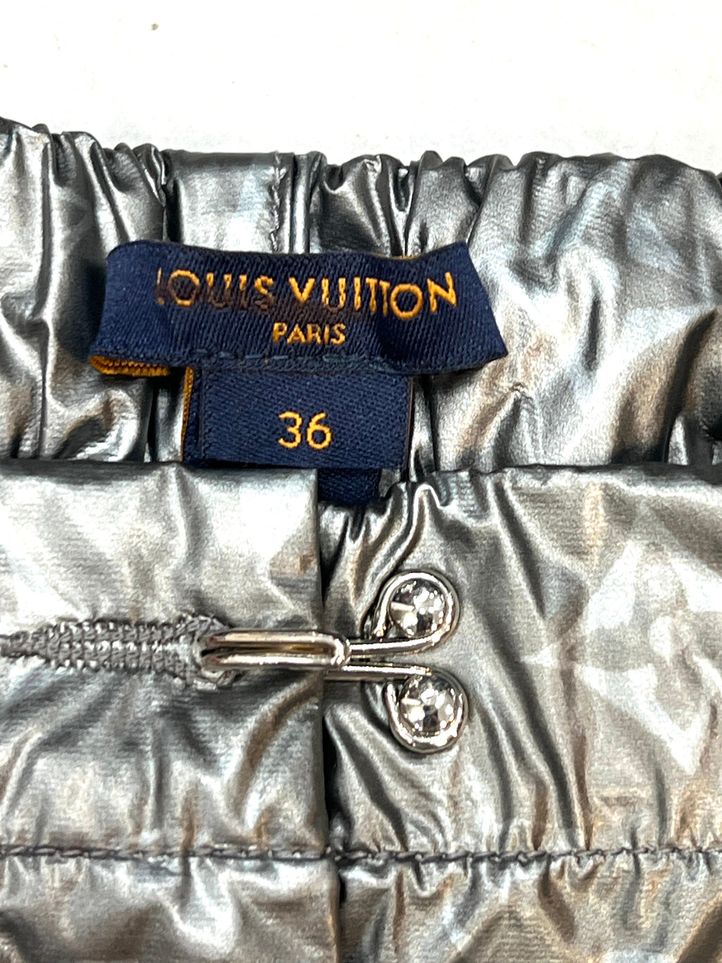 LOUIS VUITTON METALLIC SILVER MONOGRAM TRACK PANTS