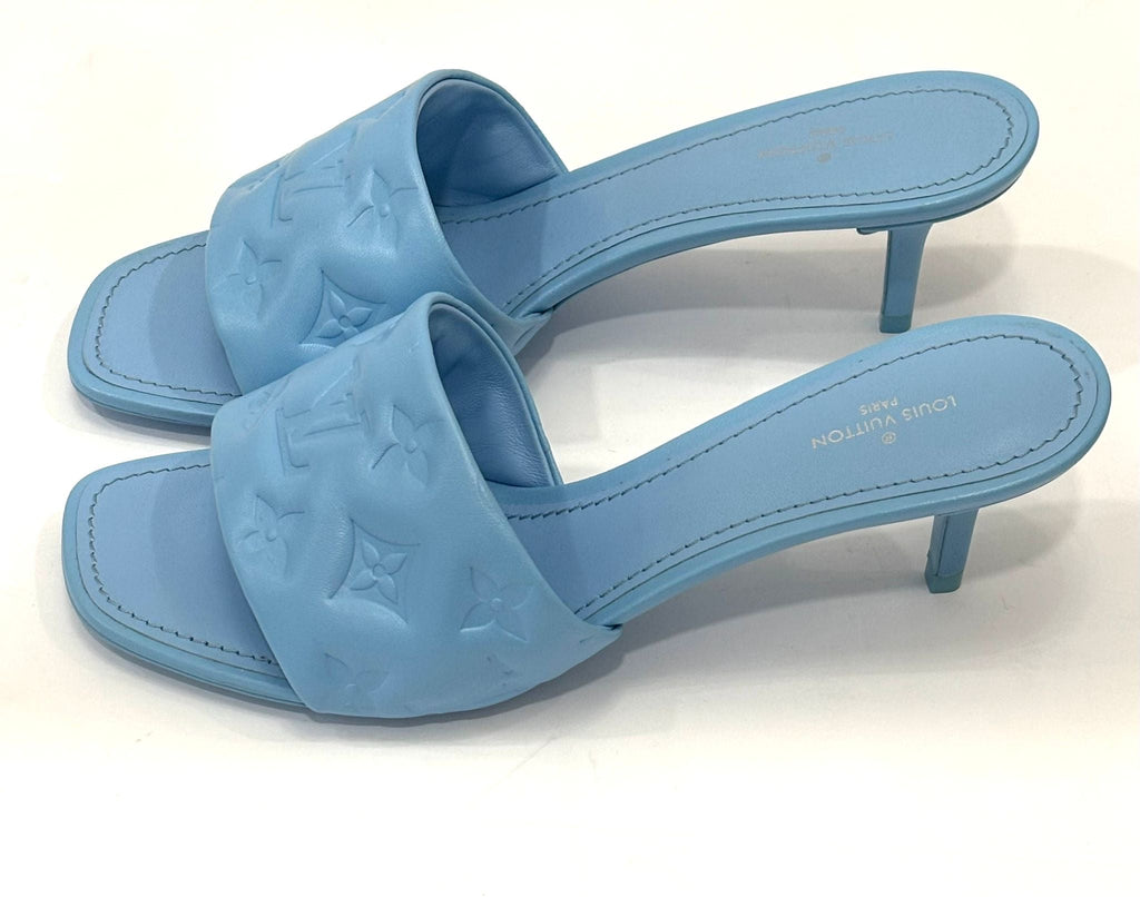 LV LAMBSKIN MONOGRAM EMBOSSED LEATHER REVIVAL MULES