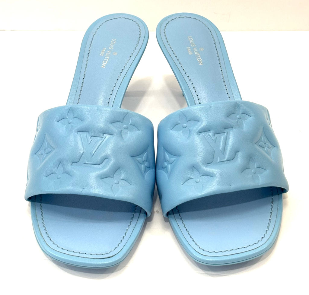 LV LAMBSKIN MONOGRAM EMBOSSED LEATHER REVIVAL MULES