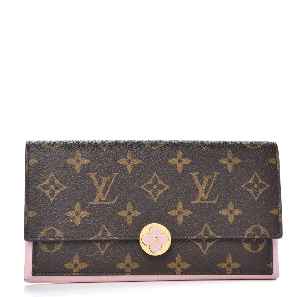 LOUIS VUITTON MONOGRAM FLORE WALLET ROSE BALLERINE