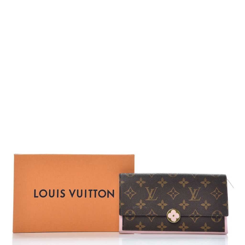 LOUIS VUITTON MONOGRAM FLORE WALLET ROSE BALLERINE