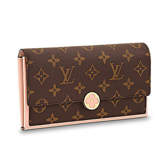 LOUIS VUITTON MONOGRAM FLORE WALLET ROSE BALLERINE