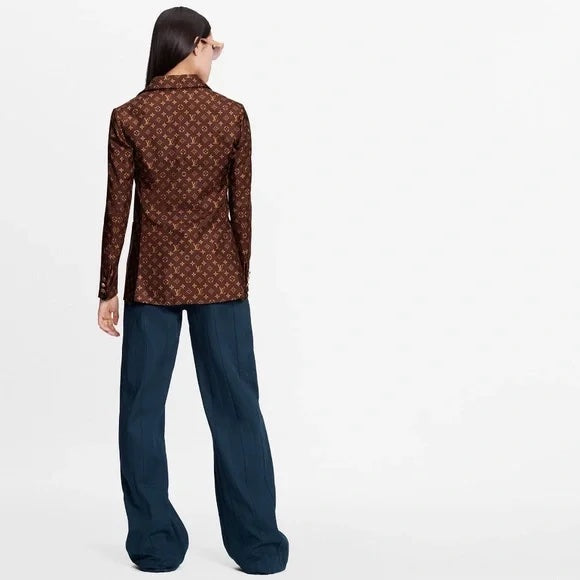 LOUIS VUITTON MONOGRAM SILK TWILL BLAZER