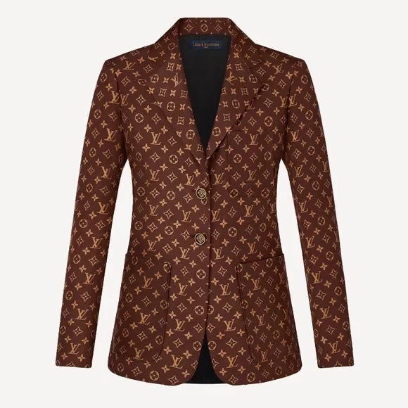 LOUIS VUITTON MONOGRAM SILK TWILL BLAZER