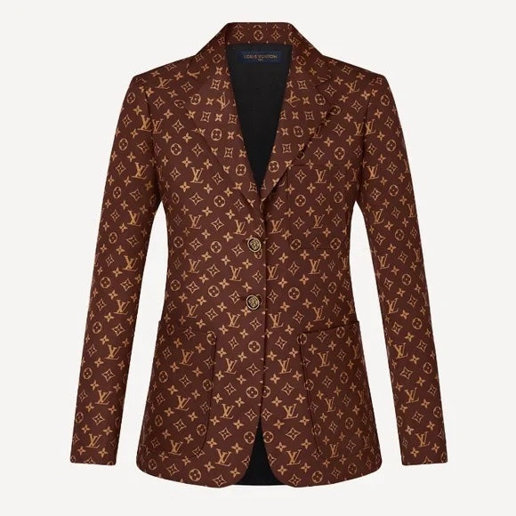 LOUIS VUITTON MONOGRAM SILK TWILL BLAZER