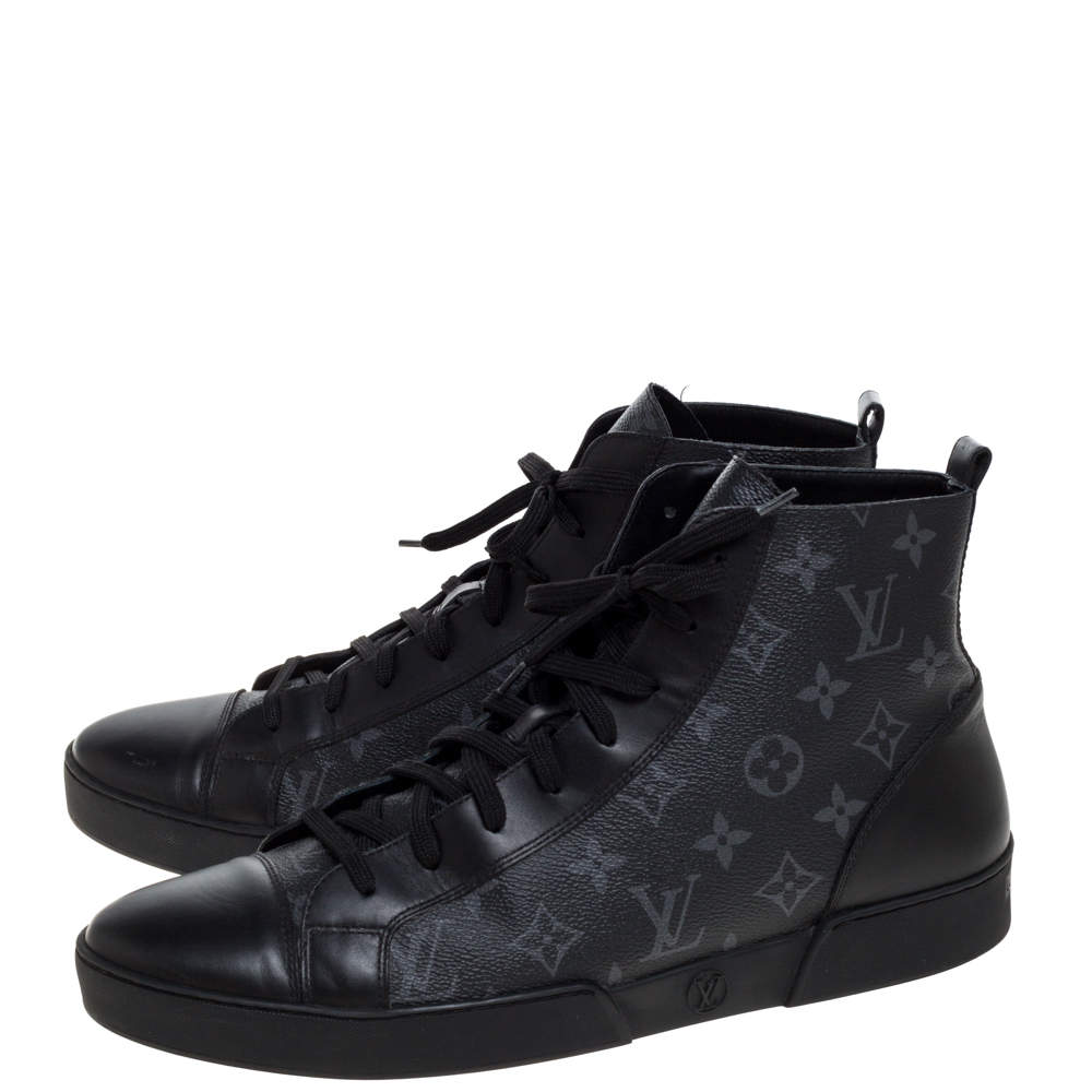 LOUIS VUITTON MONOGRAM ECLIPSE MATCH UP HIGH-TOP SNEAKERS