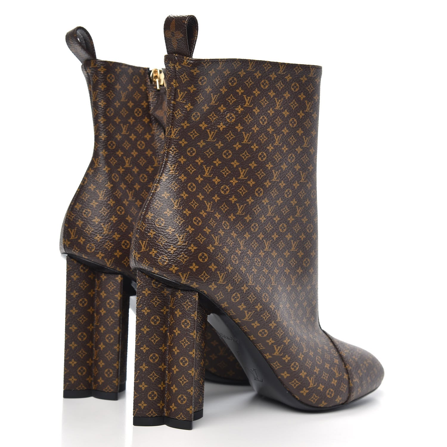 LOUIS VUITTON NANO MONOGRAM SILHOUETTE ANKLE BOOTS