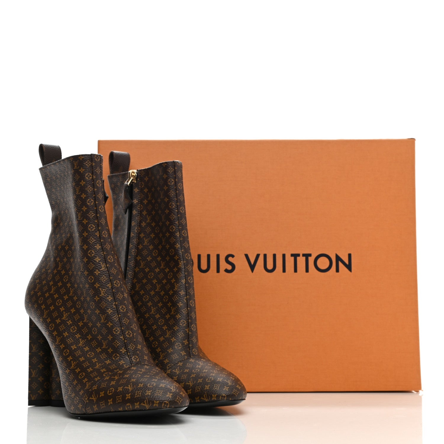 LOUIS VUITTON NANO MONOGRAM SILHOUETTE ANKLE BOOTS
