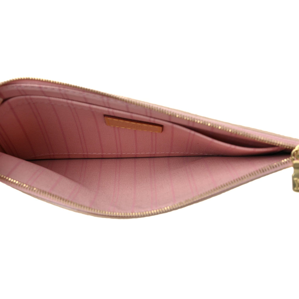 LOUIS VUITTON DAMIER AZUR NEVERFULL POCHETTE ROSE BALLERINE