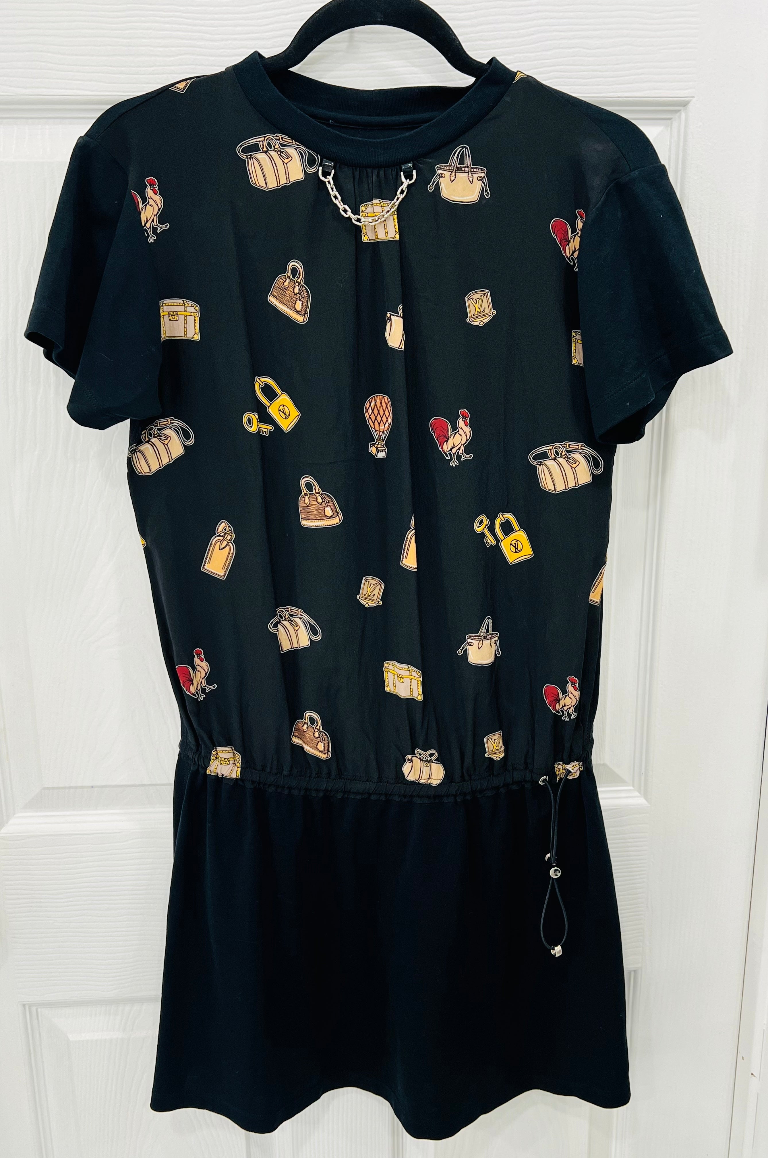 LOUIS VUITTON OBJECTS PRINT MINI DRESS