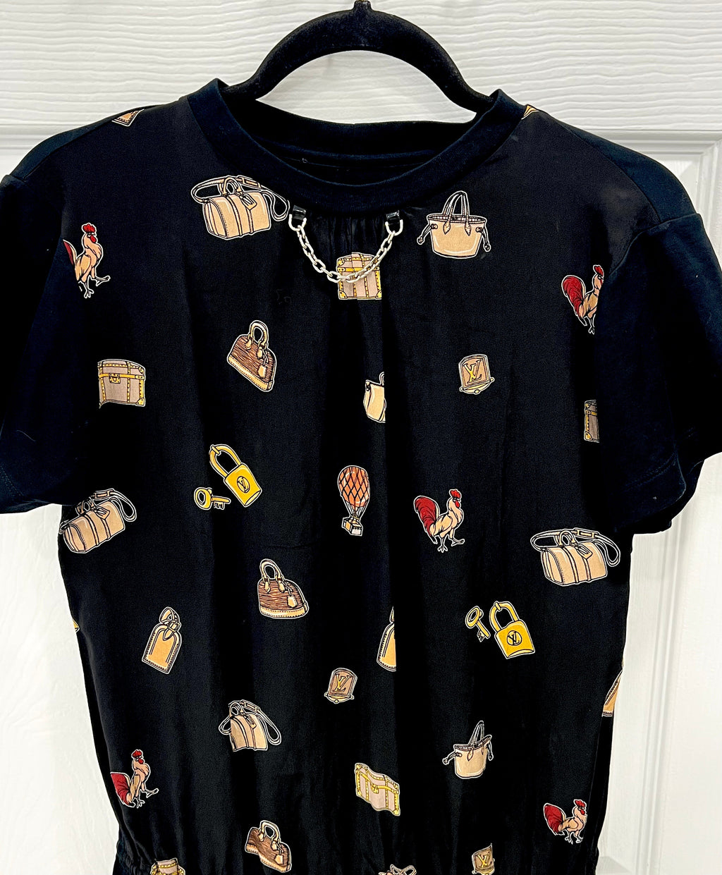 LOUIS VUITTON OBJECTS PRINT MINI DRESS