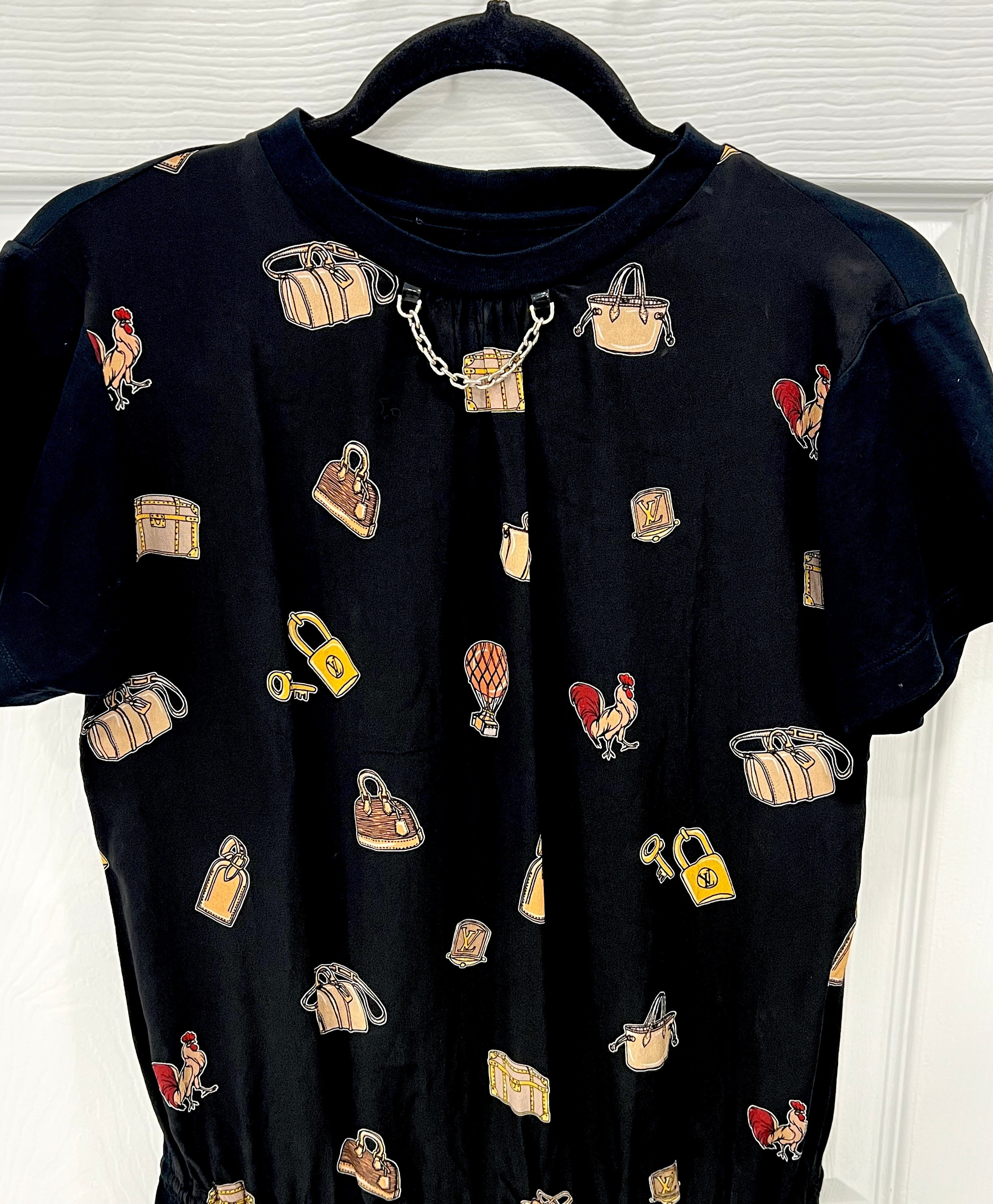 LOUIS VUITTON OBJECTS PRINT MINI DRESS