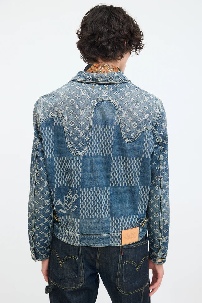 LOUIS VUITTON X NIGO GIANT DAMIER WAVES MNGM DENIM JACKET