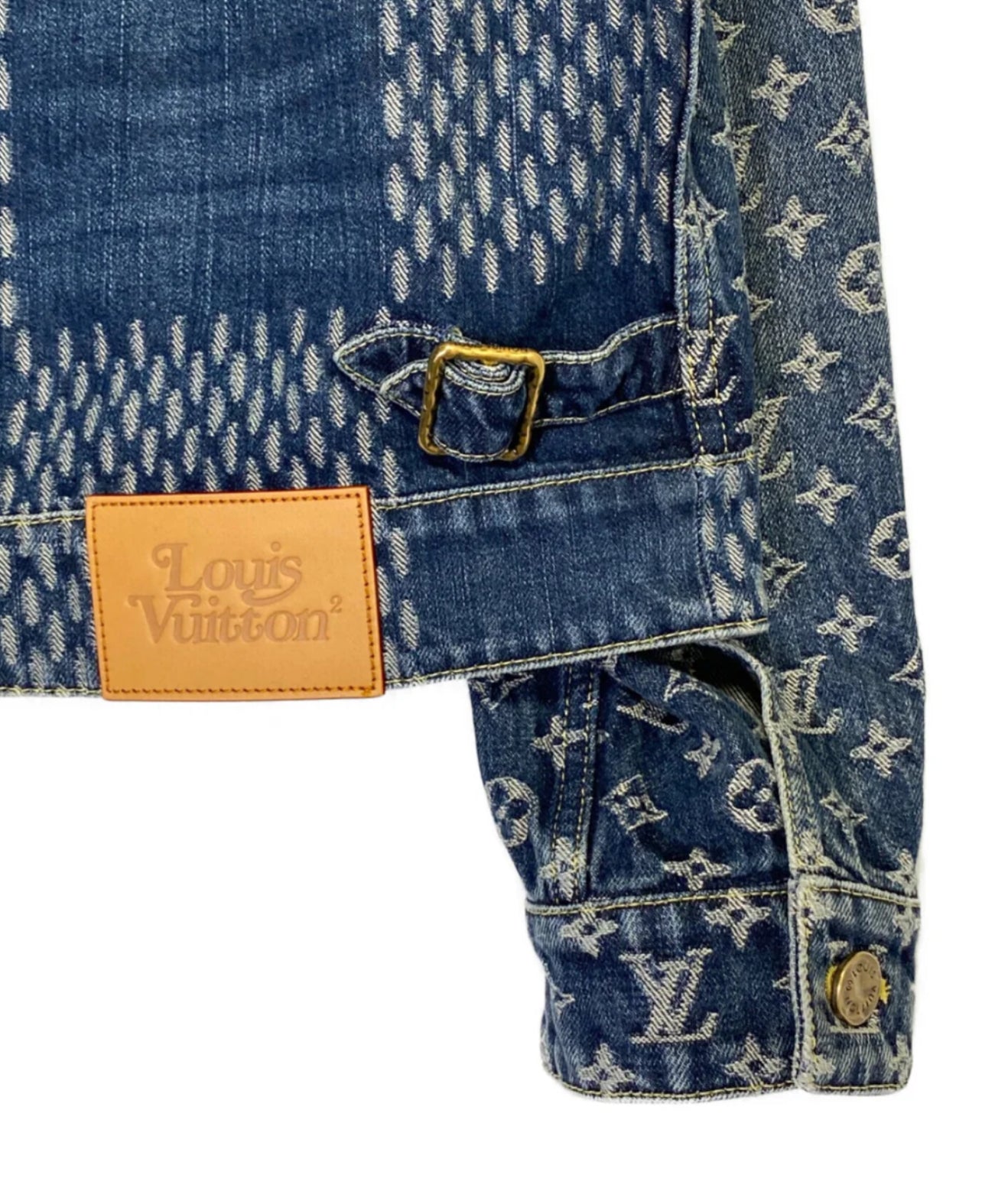 LOUIS VUITTON X NIGO GIANT DAMIER WAVES MNGM DENIM JACKET