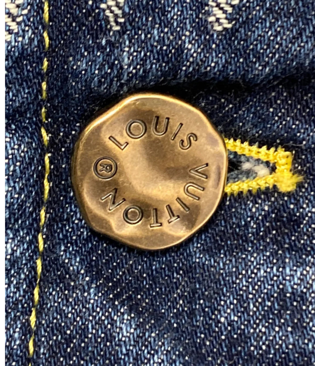 LOUIS VUITTON X NIGO GIANT DAMIER WAVES MNGM DENIM JACKET
