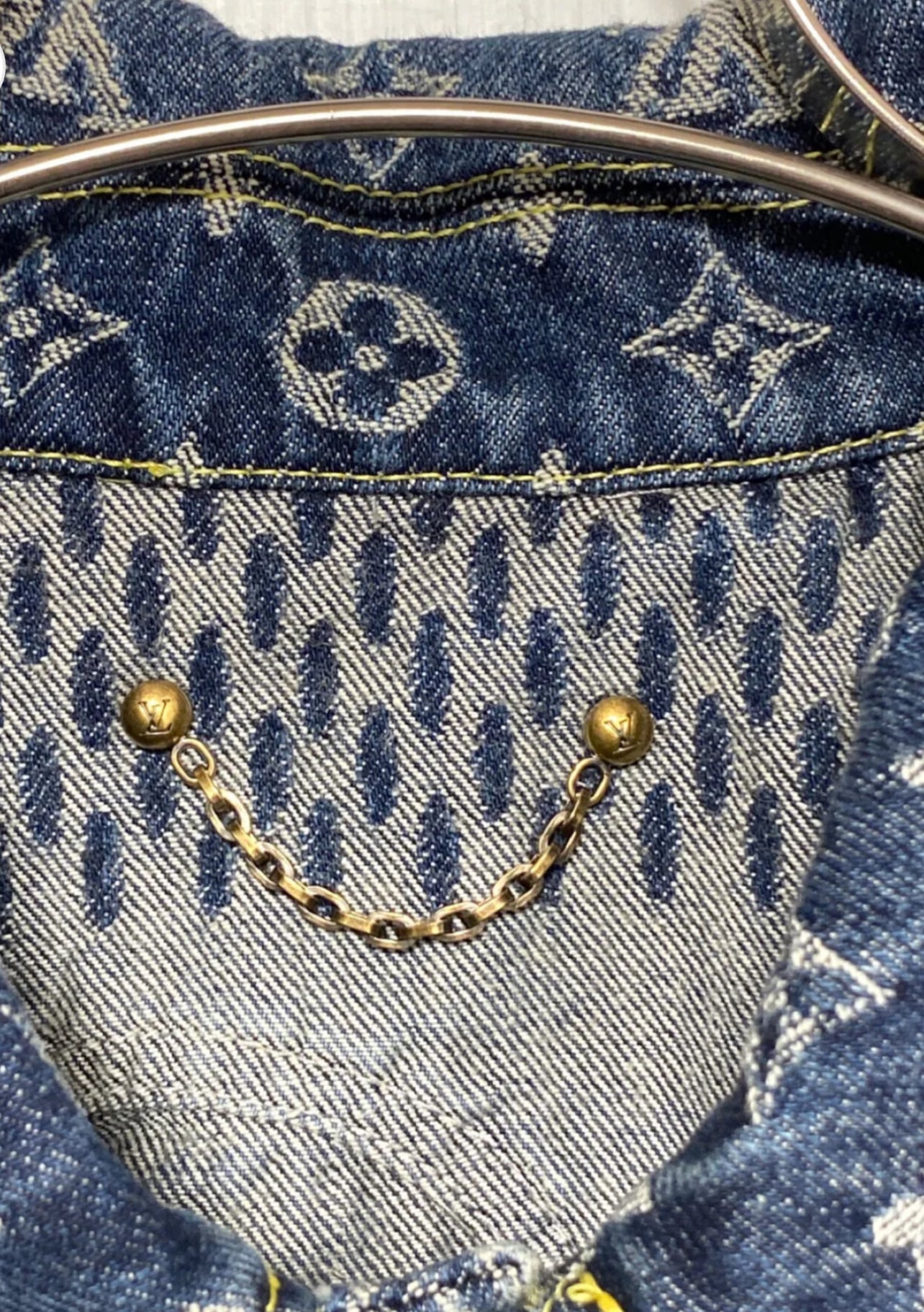LOUIS VUITTON X NIGO GIANT DAMIER WAVES MNGM DENIM JACKET