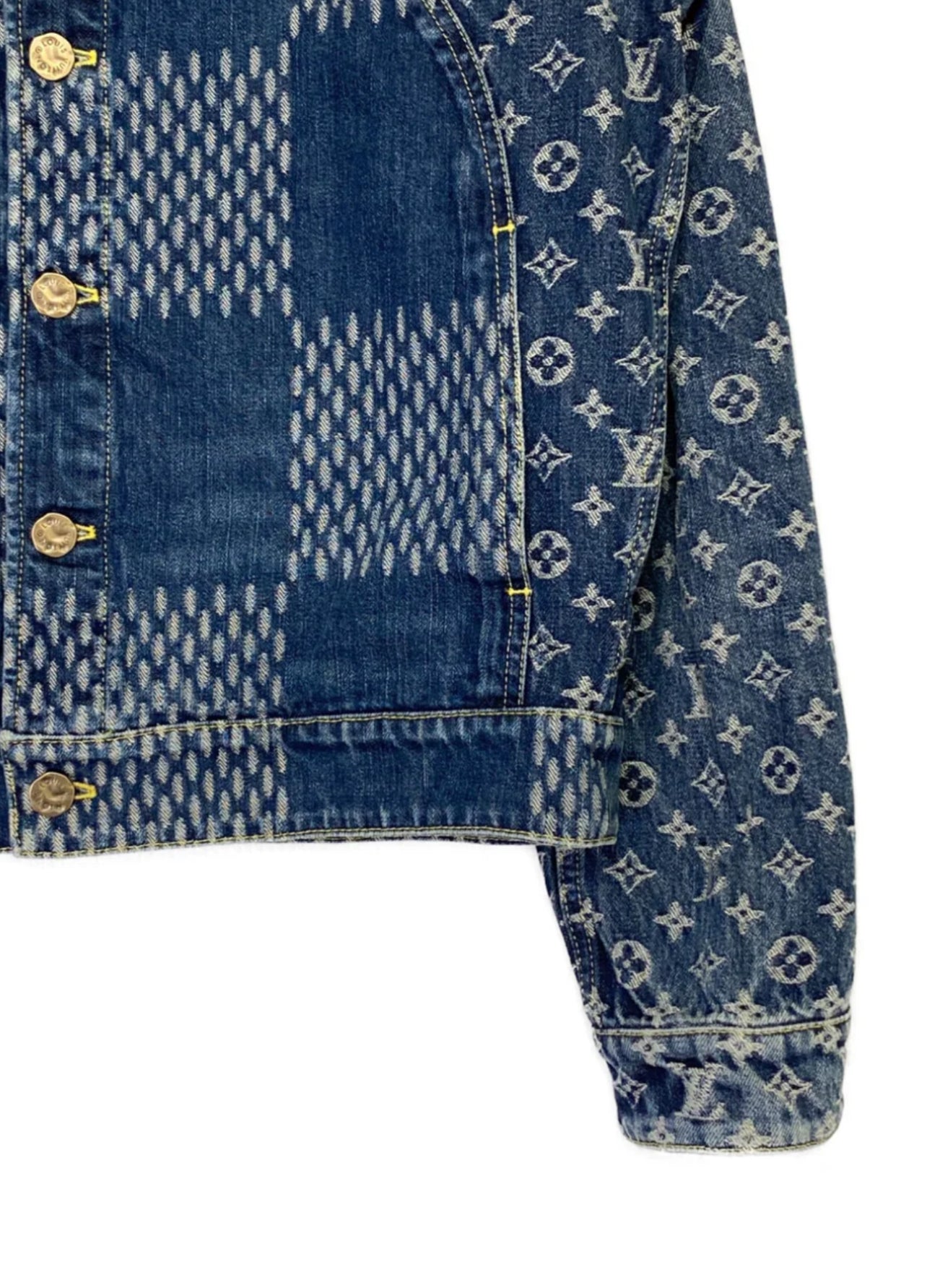 LOUIS VUITTON X NIGO GIANT DAMIER WAVES MNGM DENIM JACKET