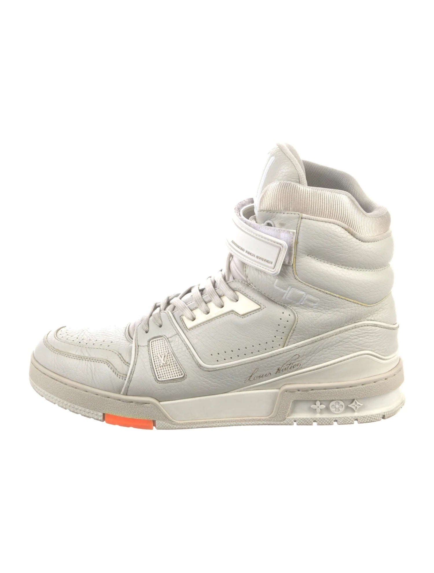 LOUIS VUITTON X VIRGIL ABLOH 408 HIGH-TOP LEATHER SNEAKERS