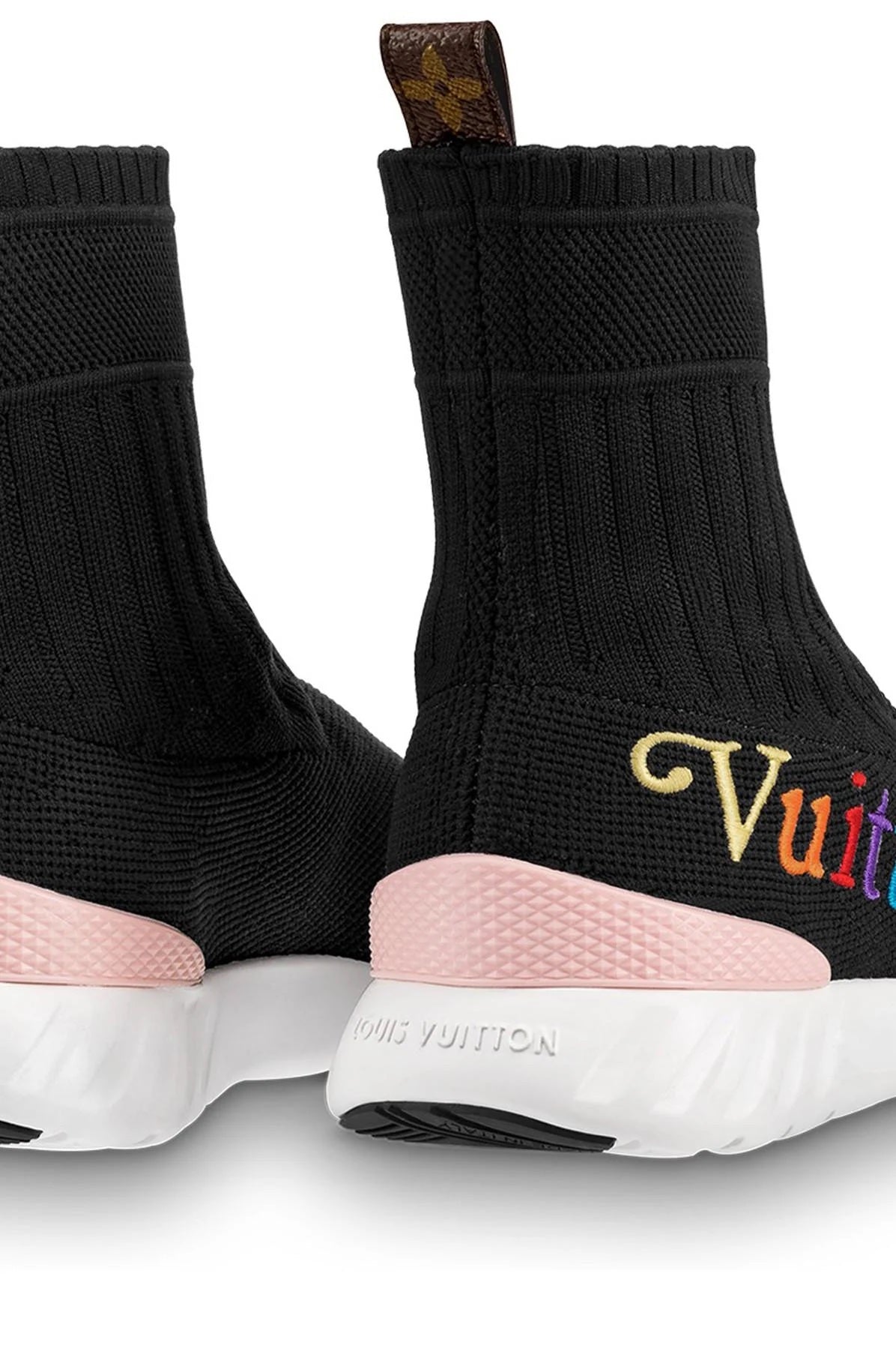LOUIS VUITTON STRETCH KNIT AFTERGAME HIGH-TOP SNEAKERS