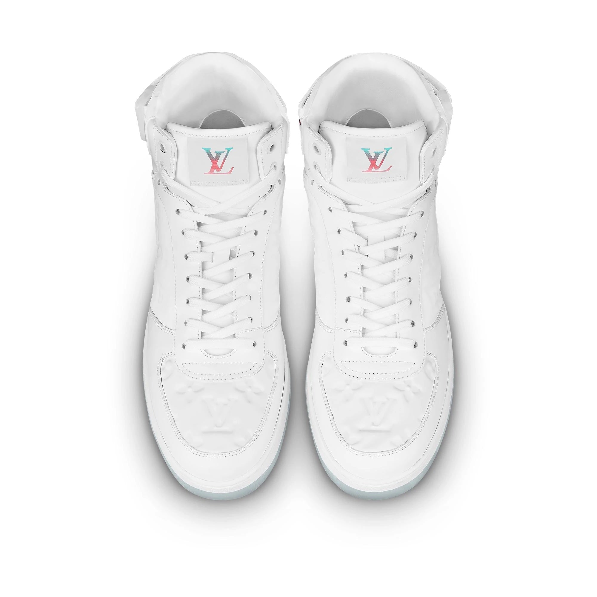 LOUIS VUITTON RIVOLI MONOGRAM LEATHER HI-TOP SNEAKERS