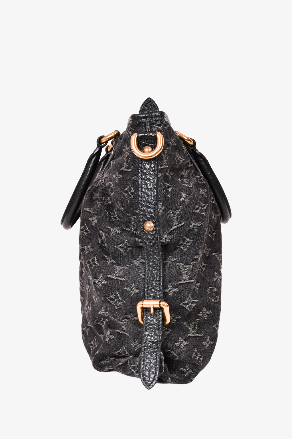 Louis Vuitton 2007 Black Denim Monogram Neo Cabby MM Tote