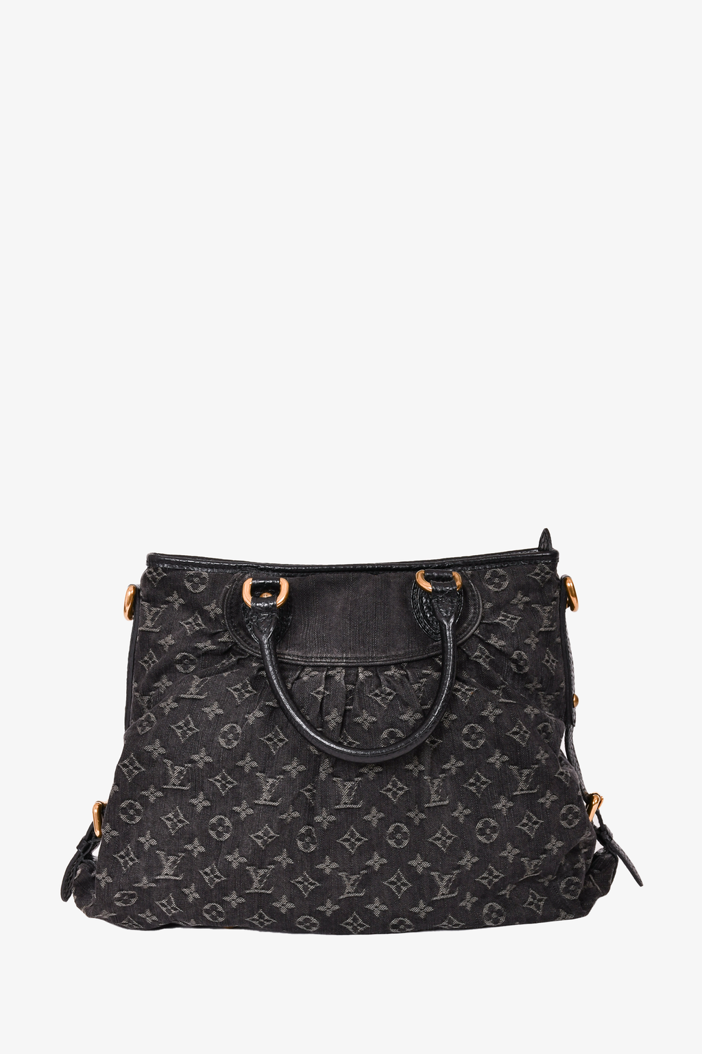 Louis Vuitton 2007 Black Denim Monogram Neo Cabby MM Tote