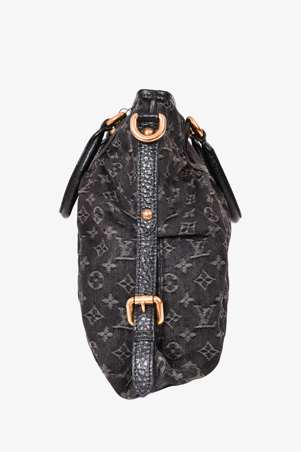 Louis Vuitton 2007 Black Denim Monogram Neo Cabby MM Tote