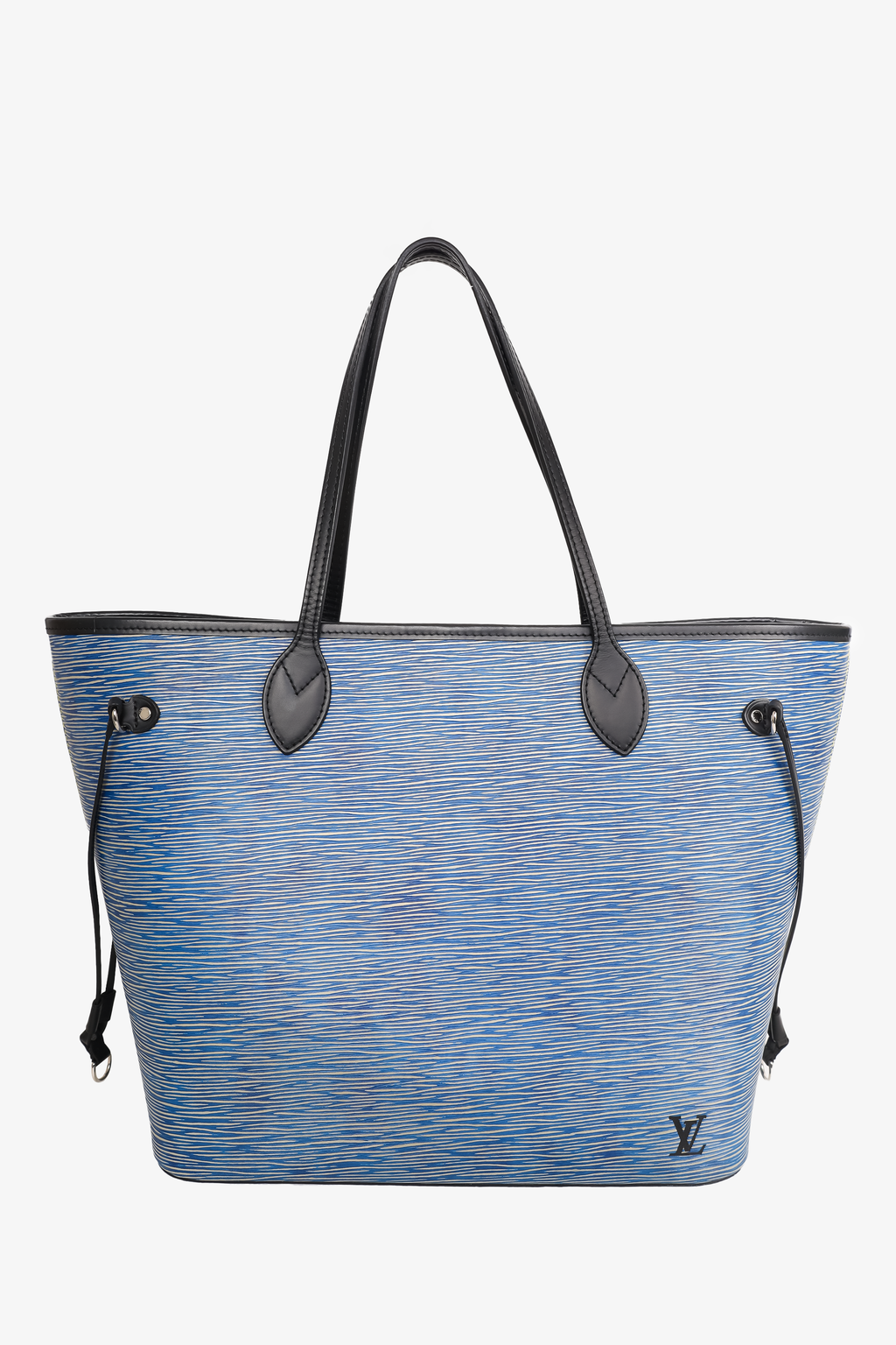 Louis Vuitton 2016 Blue/Black Epi Neverfull MM Tote With Pouch