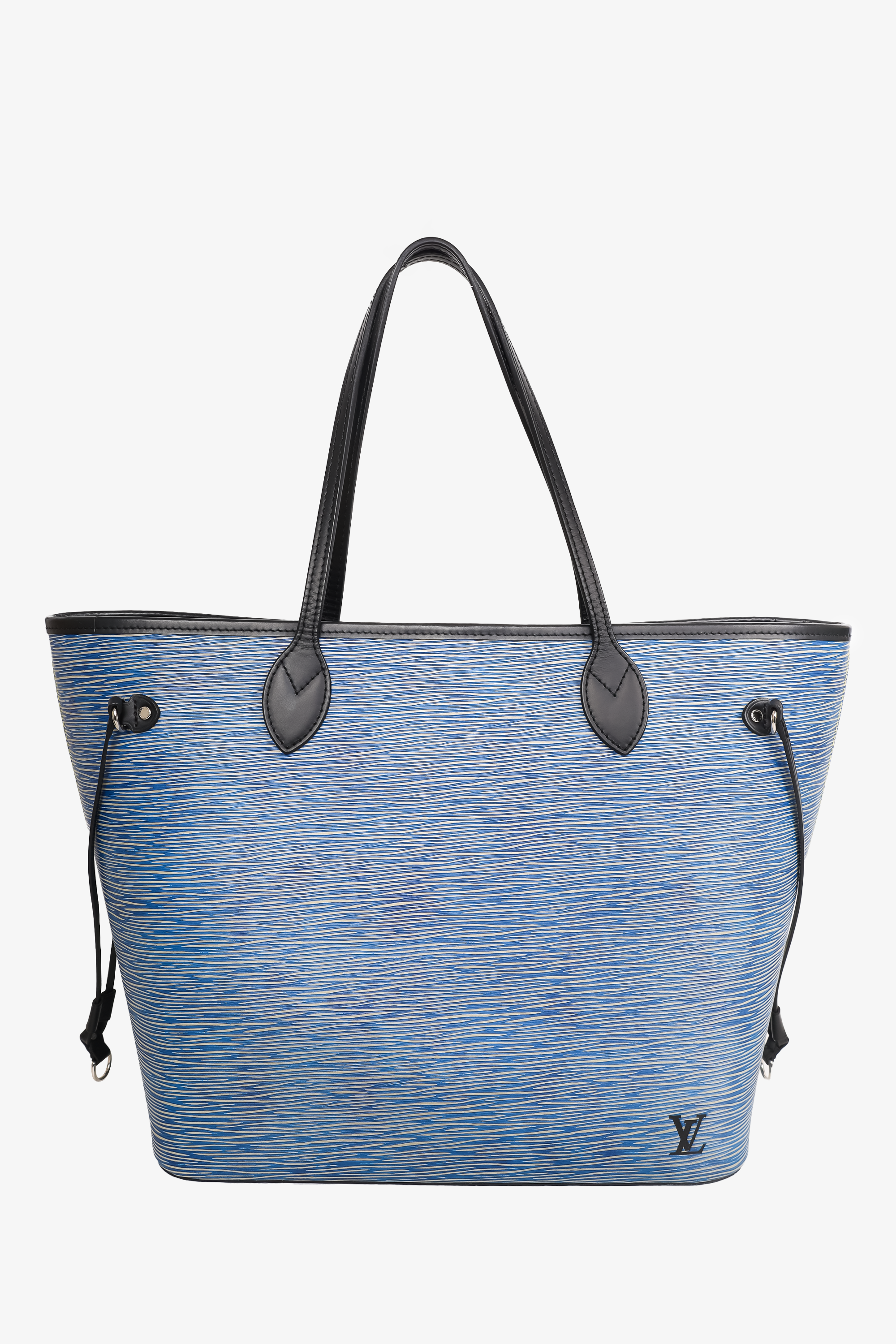 Louis Vuitton 2016 Blue/Black Epi Neverfull MM Tote With Pouch