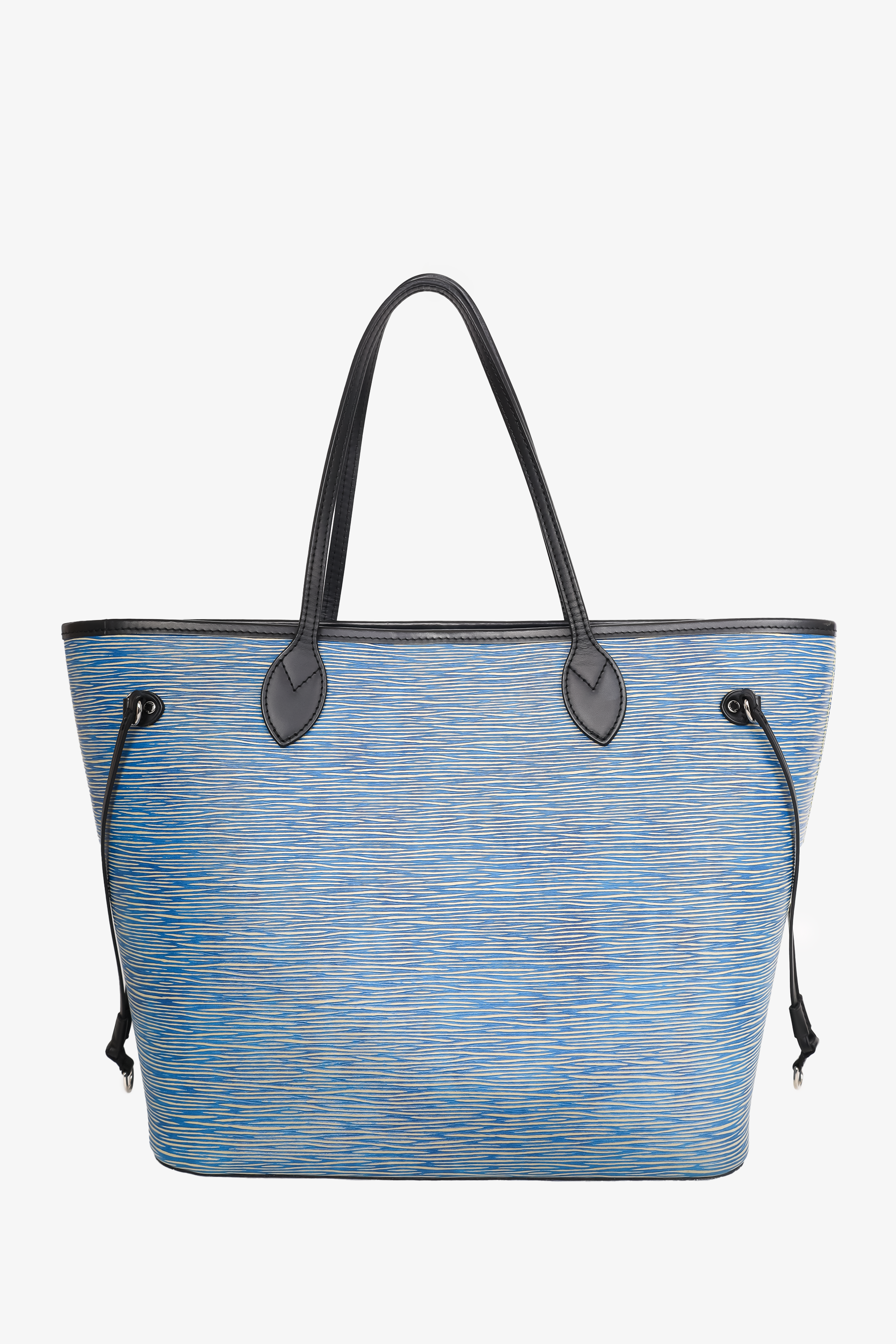 Louis Vuitton 2016 Blue/Black Epi Neverfull MM Tote With Pouch