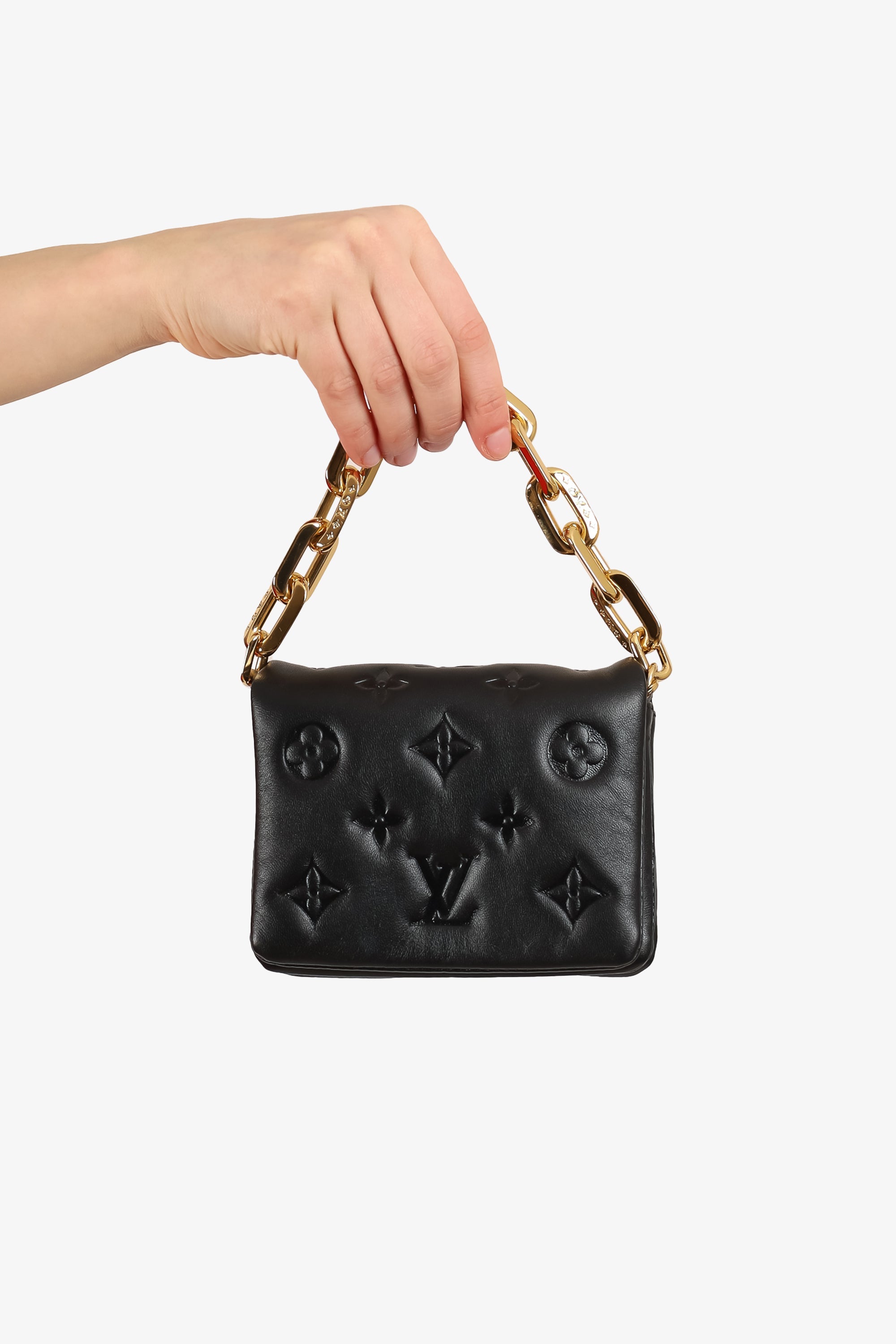 Louis Vuitton Black Embossed Monogram Coussin Cruise 22 Belt Bag