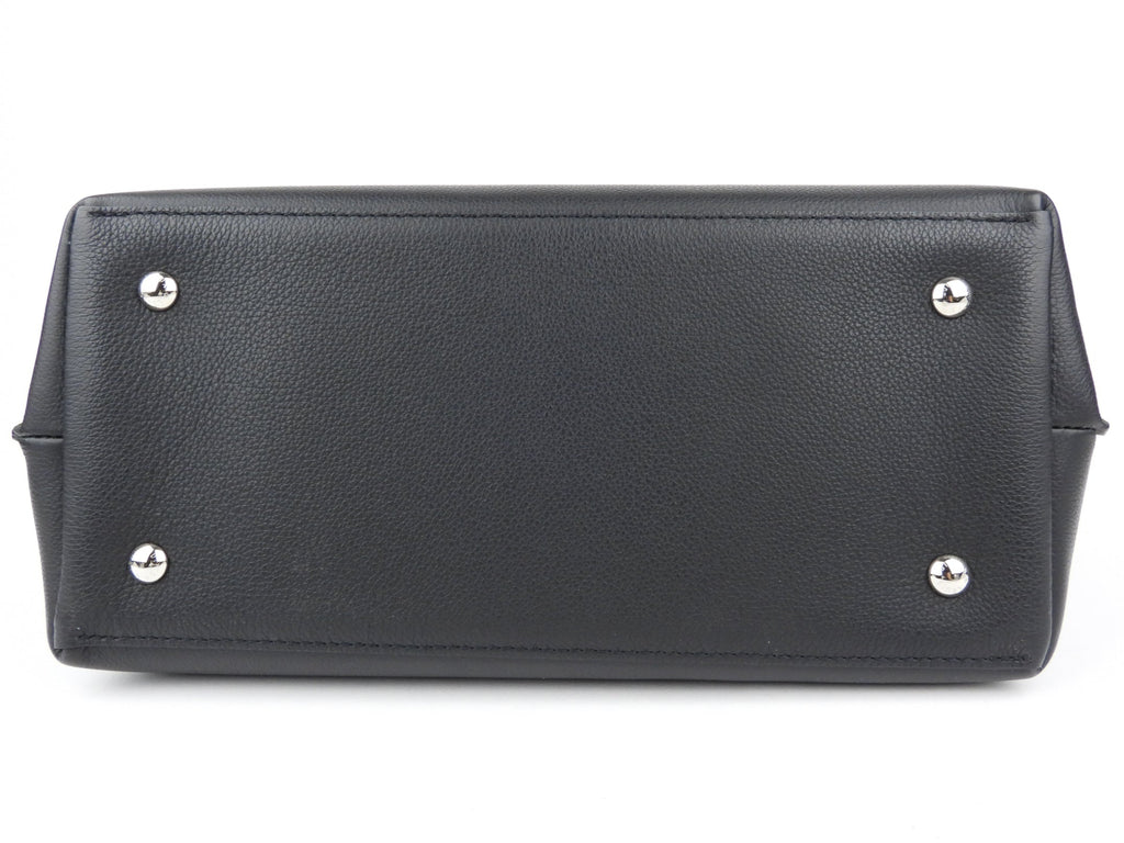 Louis Vuitton Black Grained Calfskin Leather Lockme Ever MM Two Way Top Handle Bag