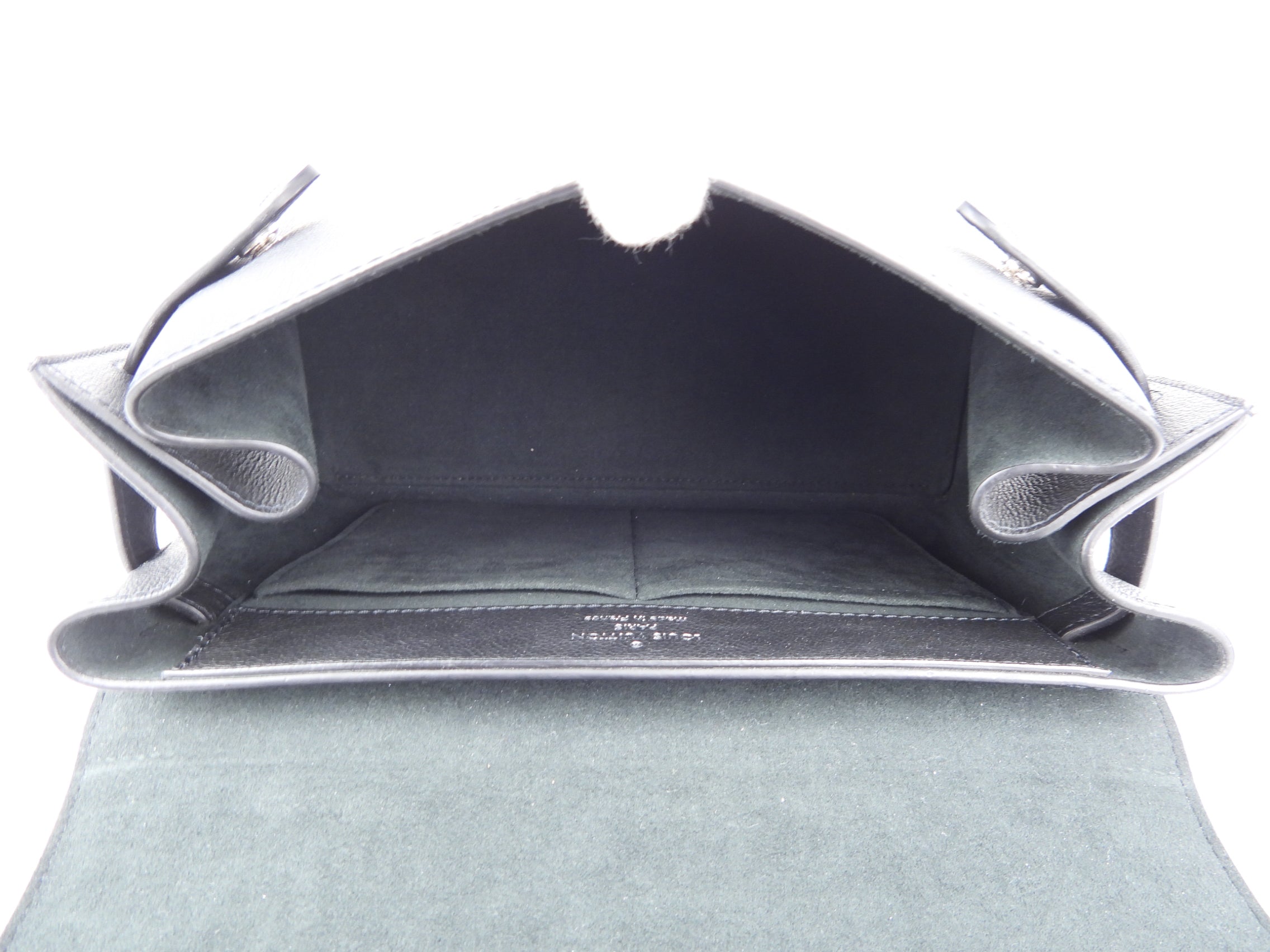 Louis Vuitton Black Grained Calfskin Leather Lockme Ever MM Two Way Top Handle Bag