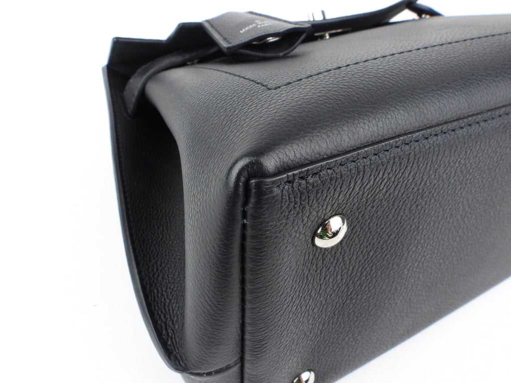 Louis Vuitton Black Grained Calfskin Leather Lockme Ever MM Two Way Top Handle Bag