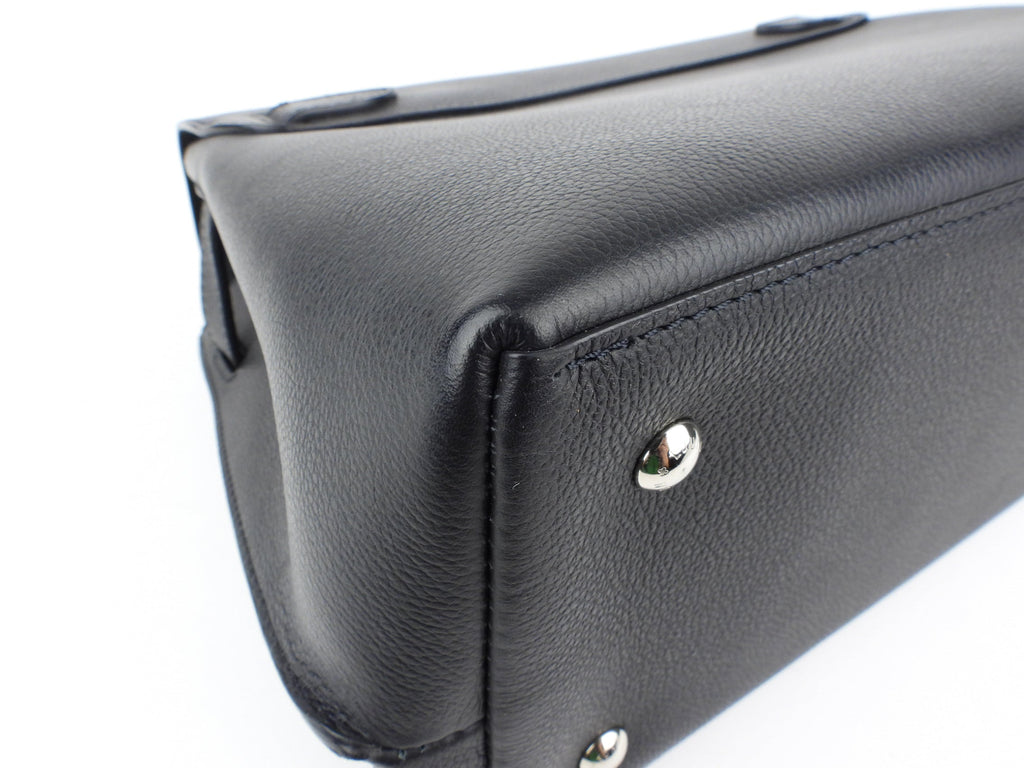 Louis Vuitton Black Grained Calfskin Leather Lockme Ever MM Two Way Top Handle Bag