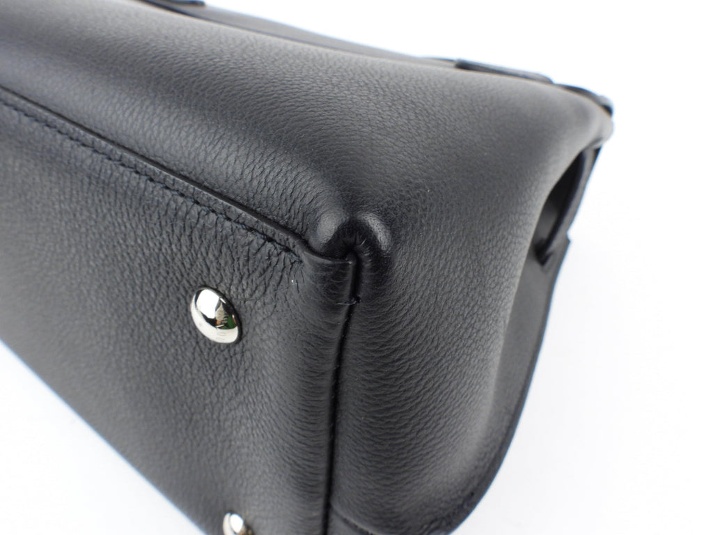 Louis Vuitton Black Grained Calfskin Leather Lockme Ever MM Two Way Top Handle Bag