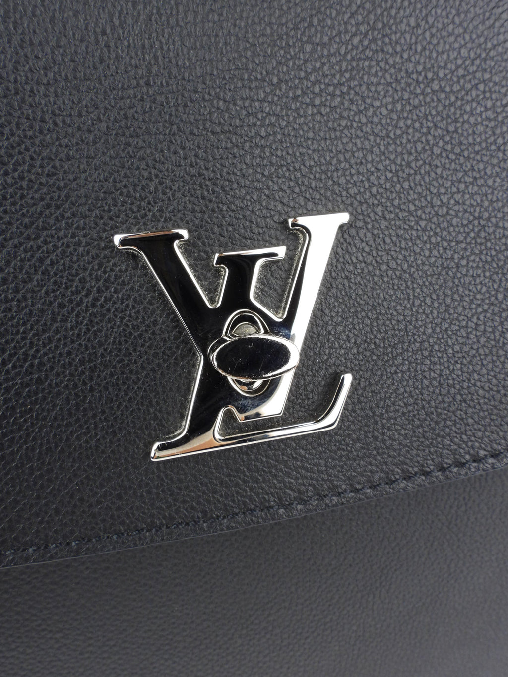 Louis Vuitton Black Grained Calfskin Leather Lockme Ever MM Two Way Top Handle Bag