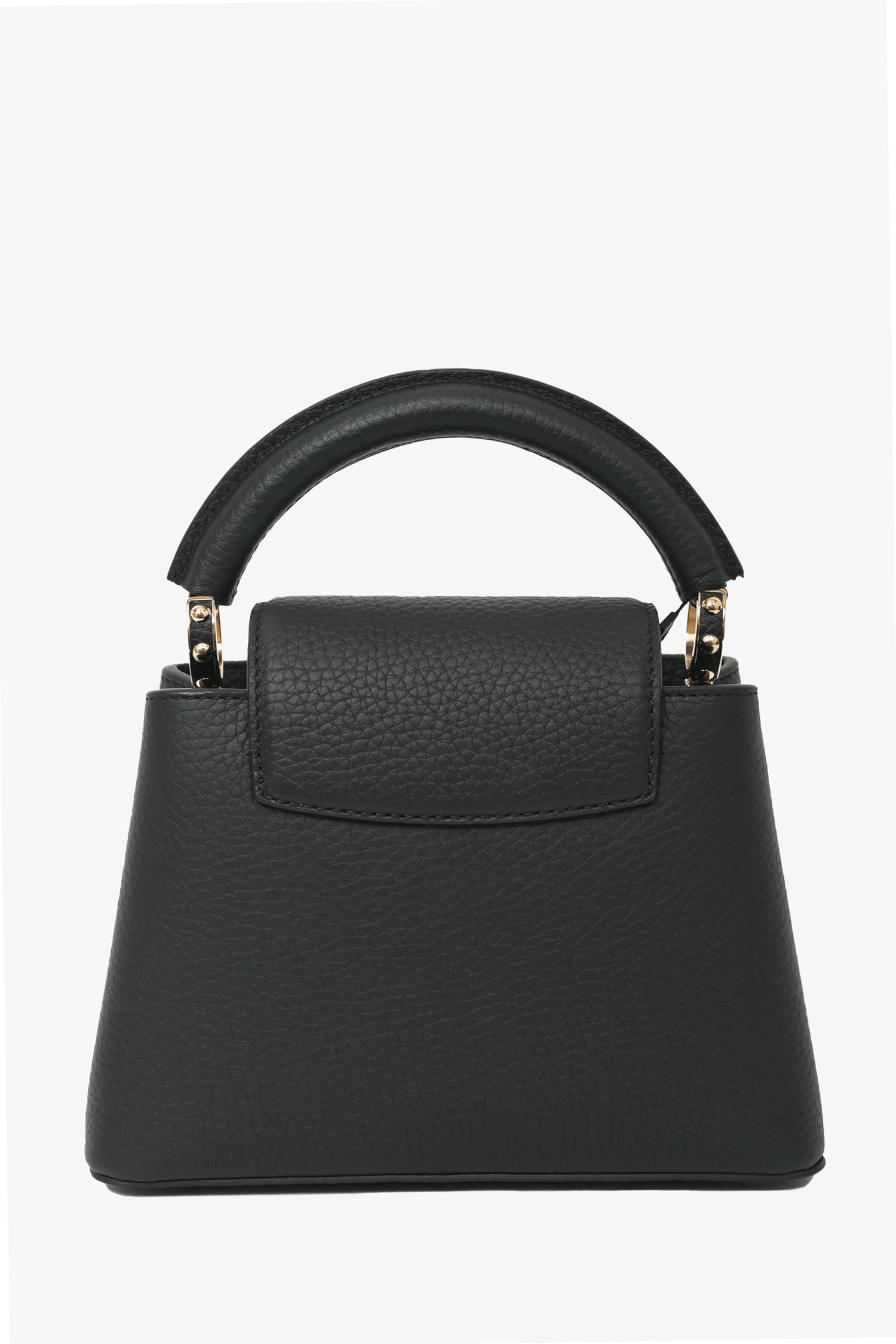 Louis Vuitton Black Leather Mini Capucines Bag with Strap