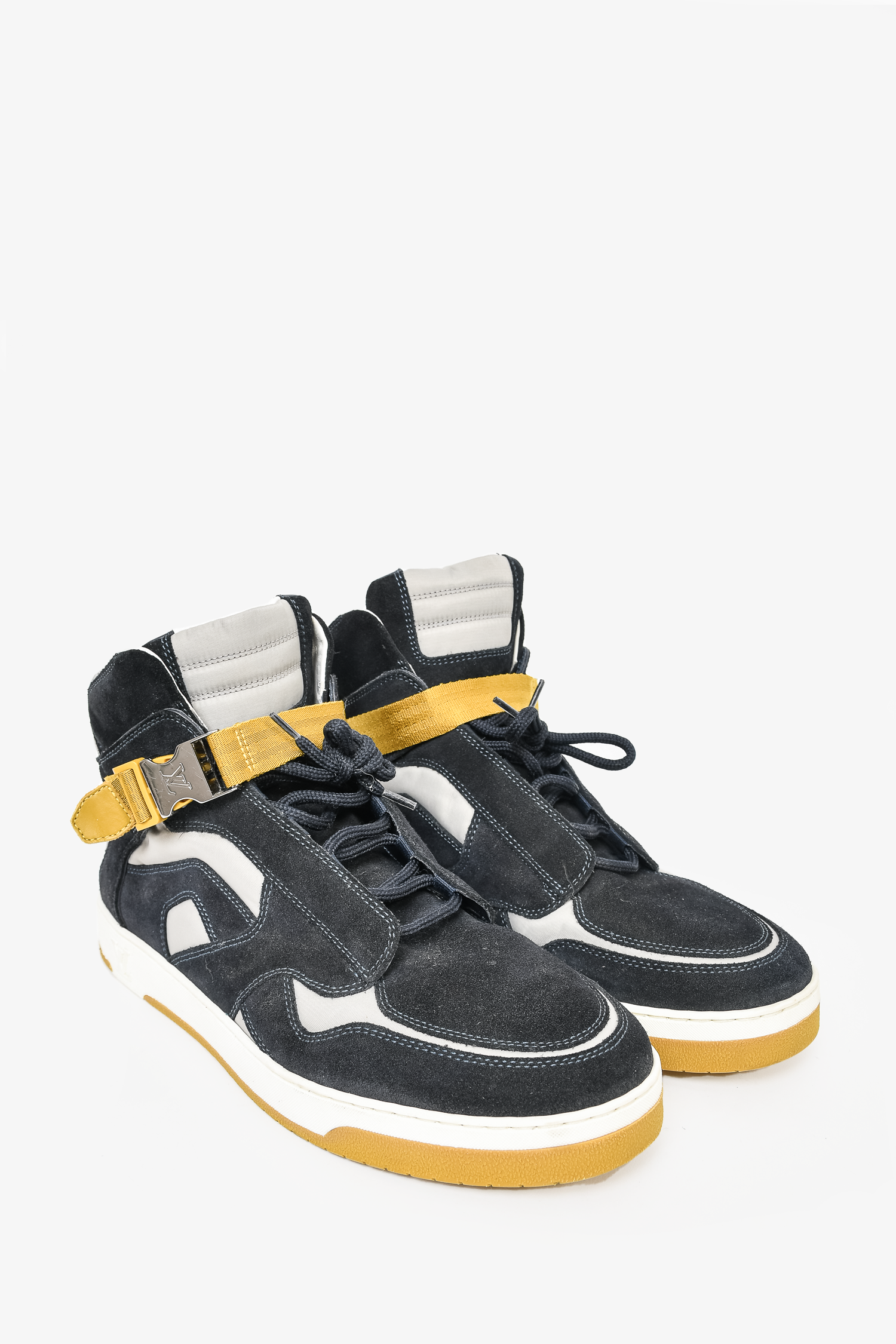 Louis Vuitton Black Tri-Colour Suede High Top Sneakers Size 8 Mens