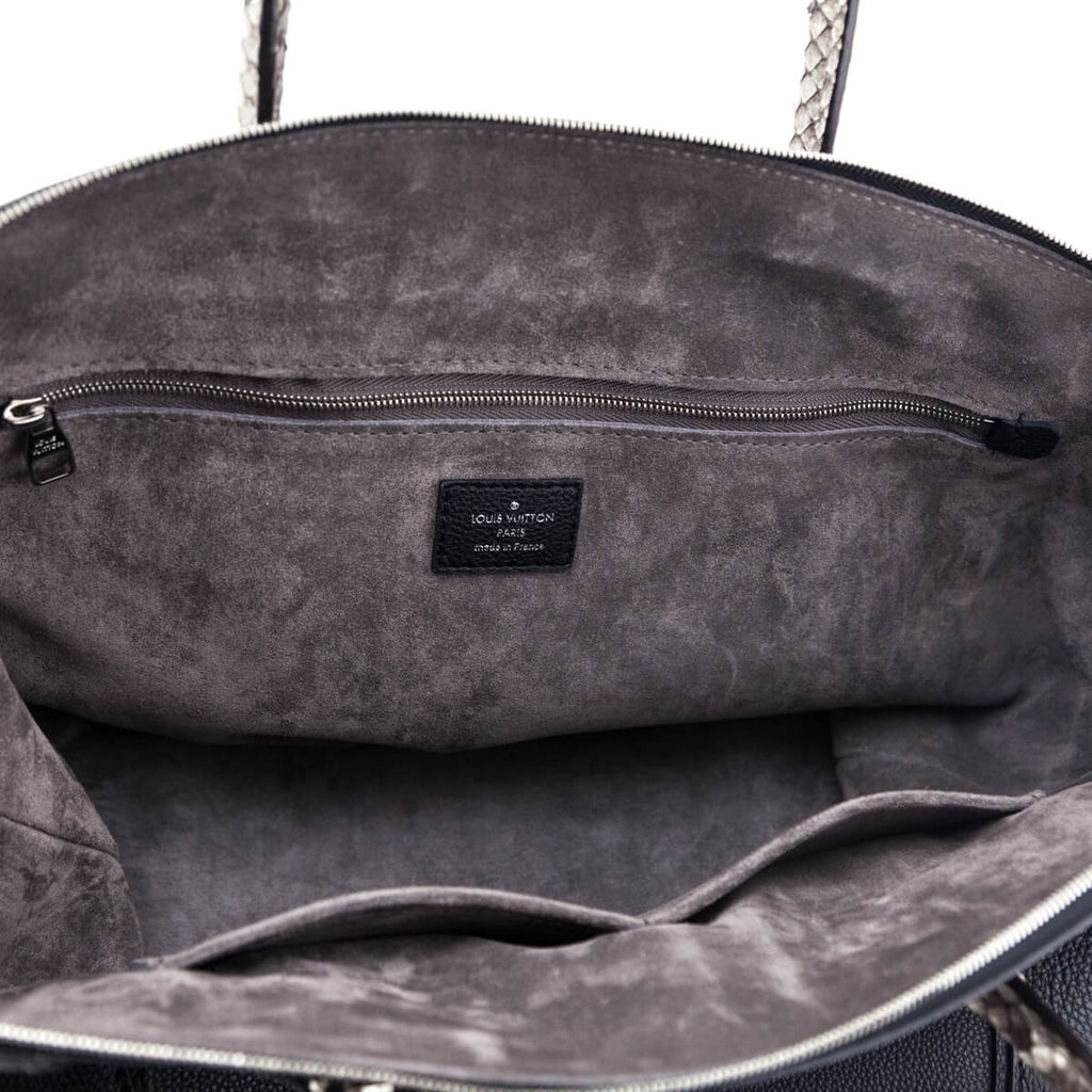 Louis Vuitton Black Veau Cachemire Python Soft Lockit MM