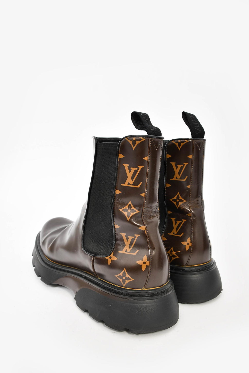 Louis Vuitton Brown/Monogram Leather Bold Chelsea Boot Size 9 Mens