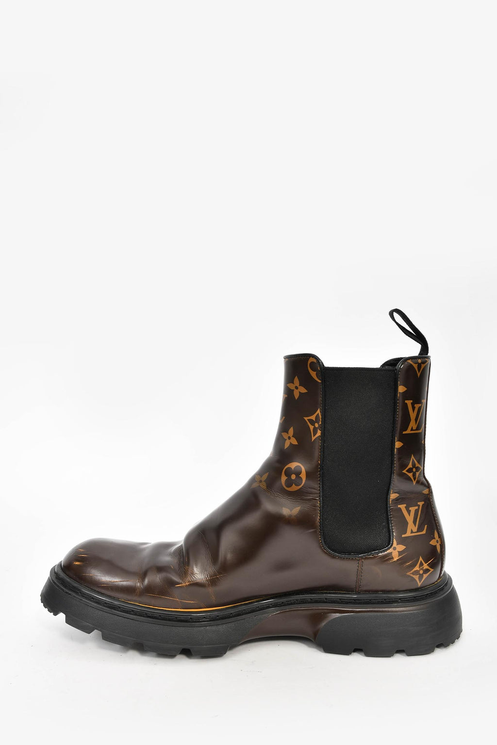 Louis Vuitton Brown/Monogram Leather Bold Chelsea Boot Size 9 Mens