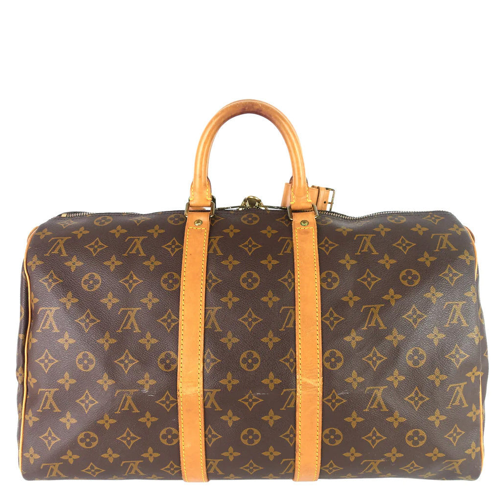 Louis Vuitton Brown Monogram Coated Canvas Keepall 45