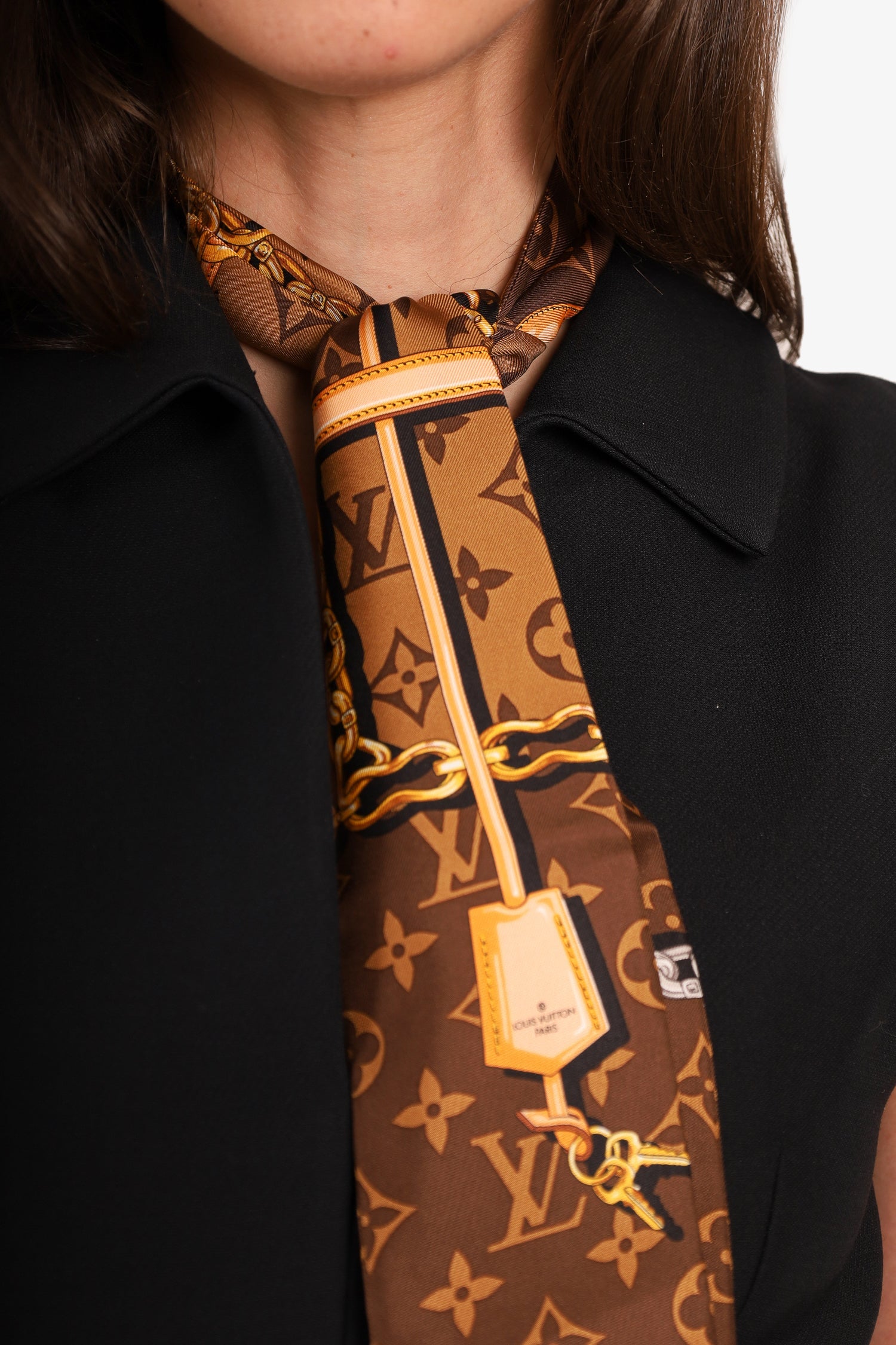 Louis Vuitton Brown Monogram Silk Confidential Bandeau Twilly