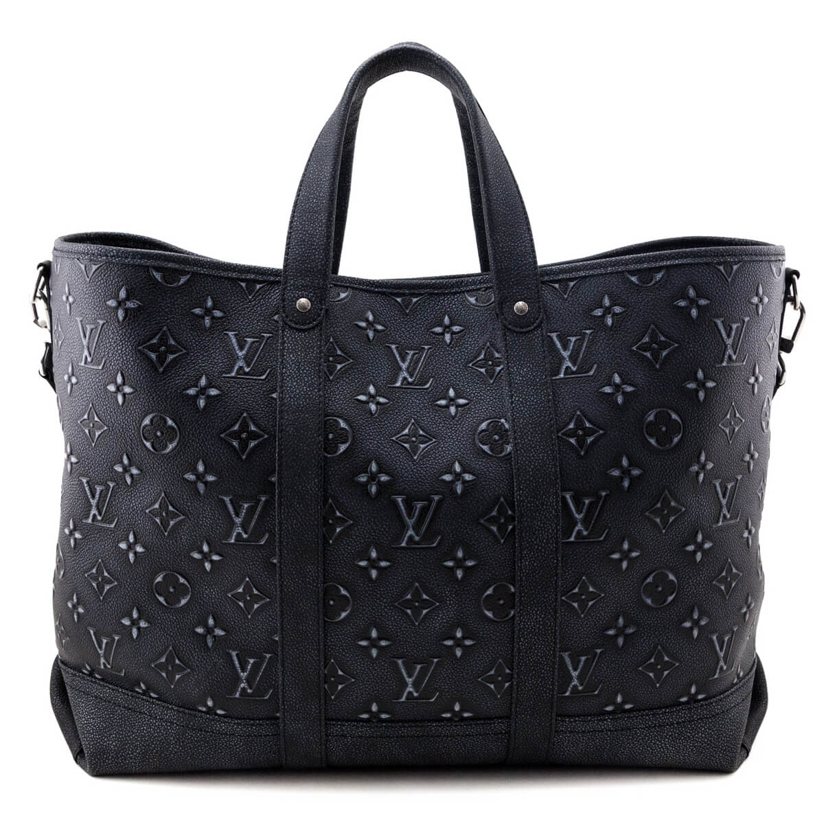 Louis Vuitton Charcoal Cowhide Faded Monogram Journey Tote