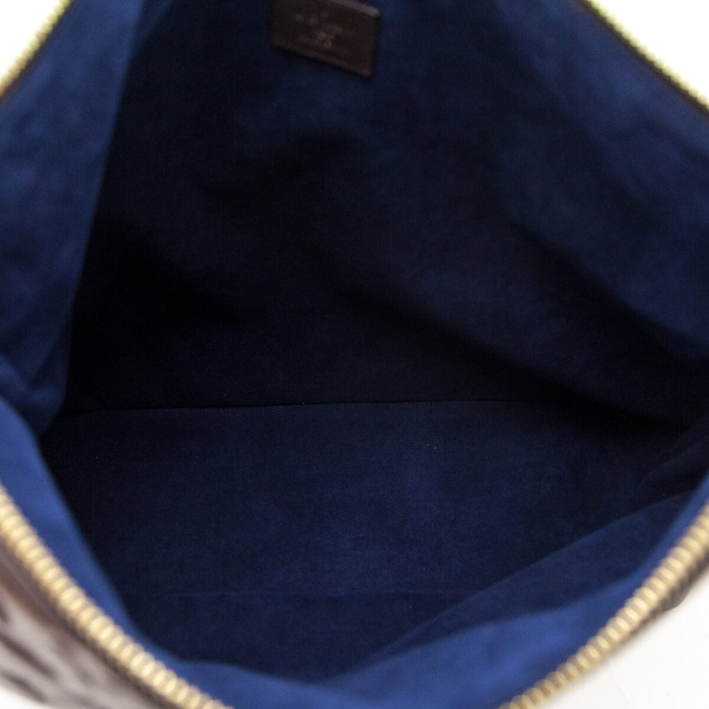 Louis Vuitton Chocolate Calfskin Embossed Monogram Coussin Hobo MM