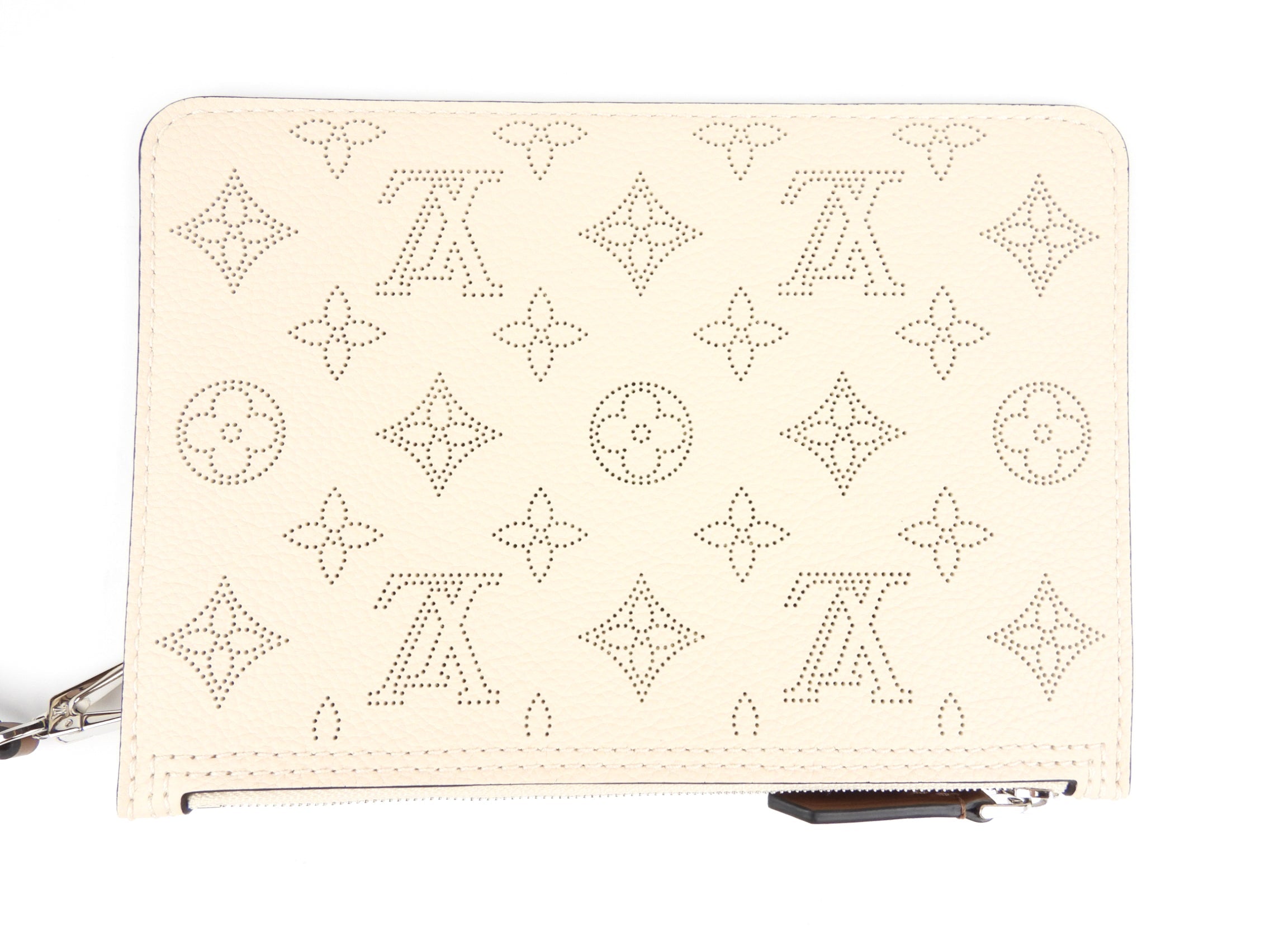 Louis Vuitton Crème Beige and Brown Mahina Perforated Calfskin Leather Girolata Two Way Shoulder Bag