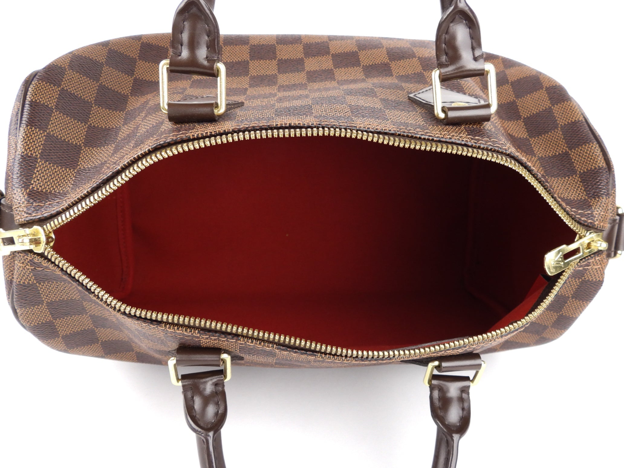 Louis Vuitton Brown Damier Ebene Coated Canvas Speedy 30 Bandouliere Two Way Boston Bag