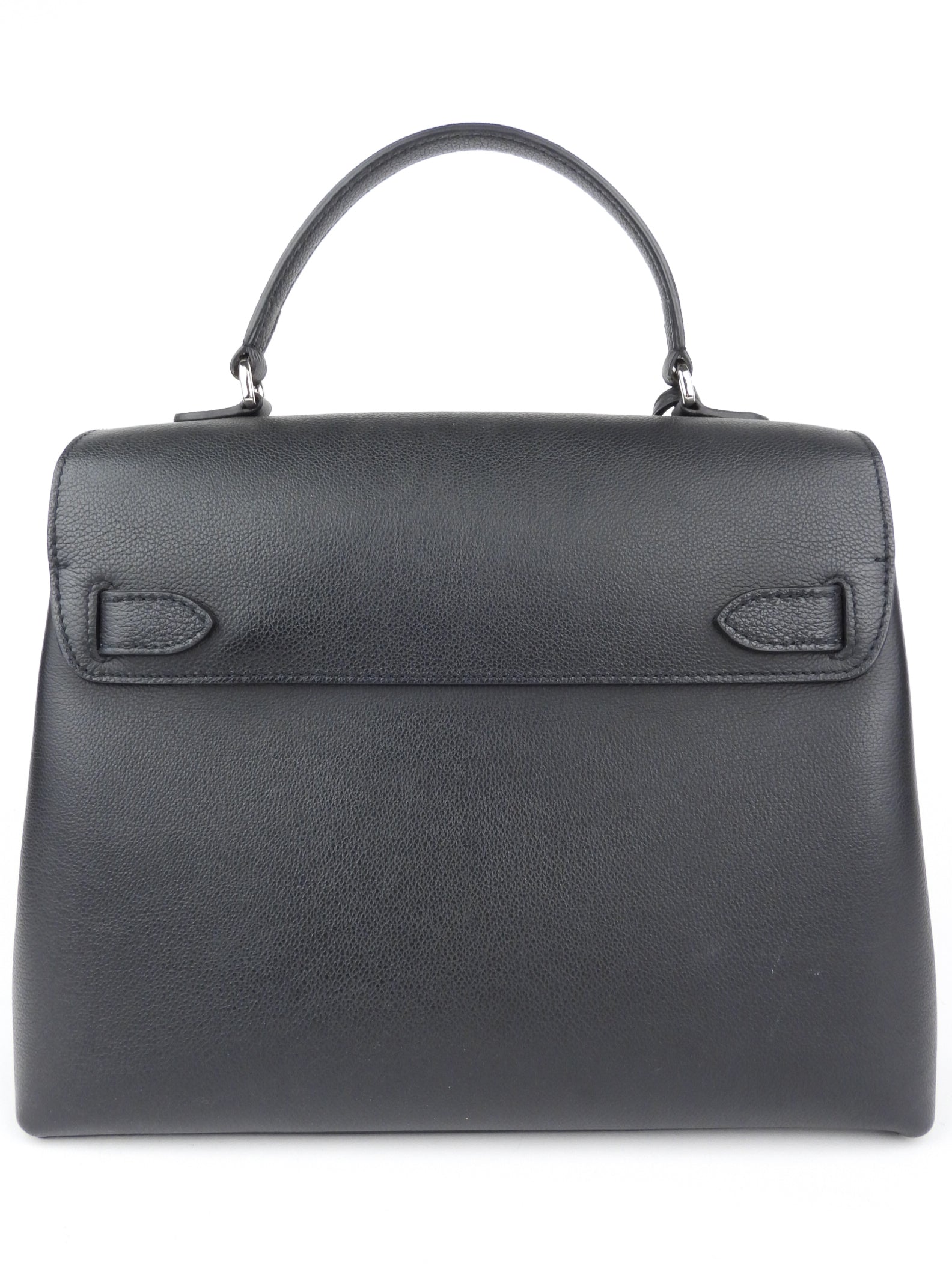 Louis Vuitton Black Grained Calfskin Leather Lockme Ever MM Two Way Top Handle Bag